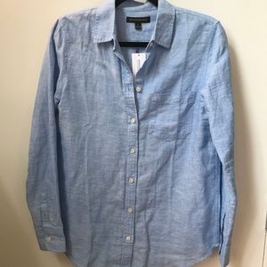 NWT Banana Republic Light Blue Linen Shirt